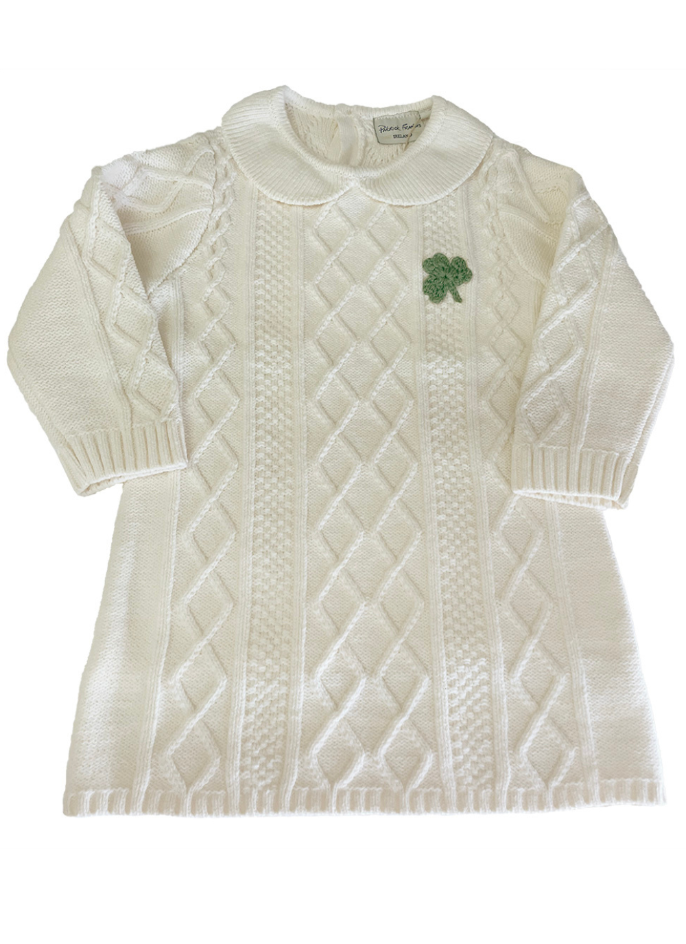Kids' Cable Dress with Shamrock
